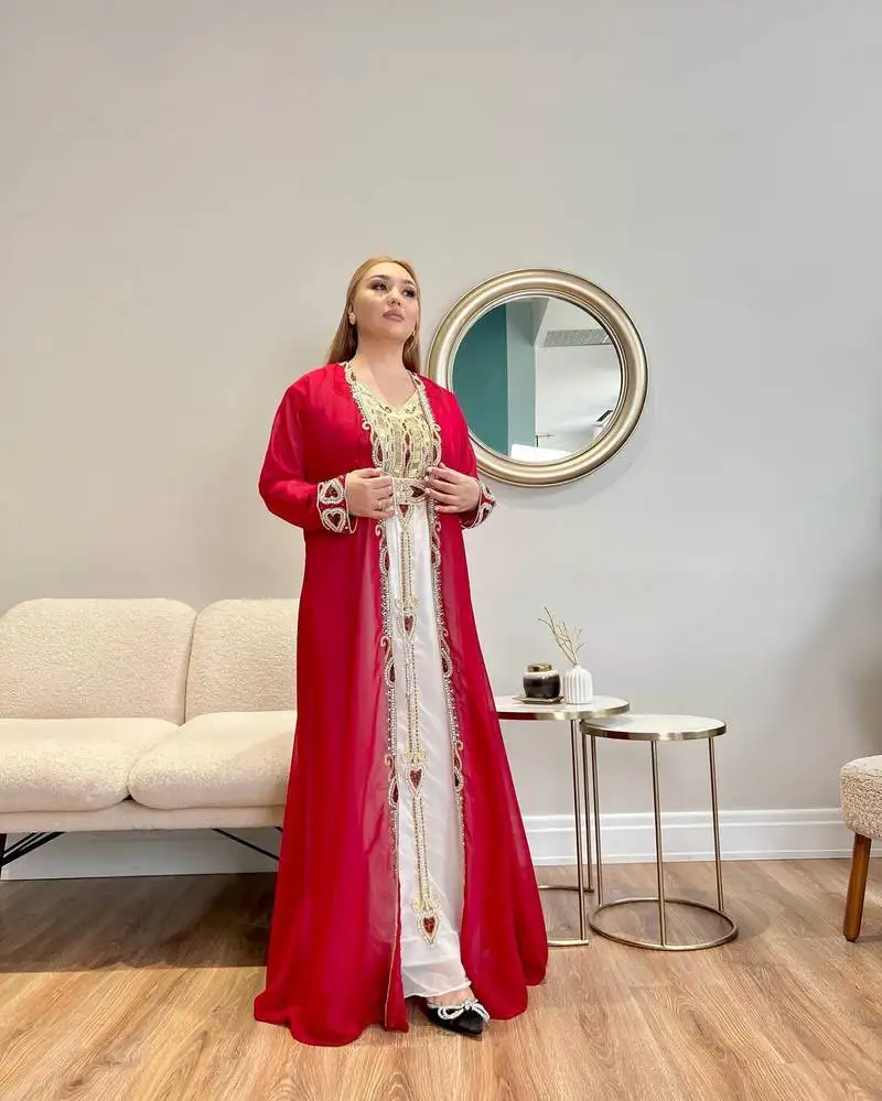 rani-pink moroccan dubai kaftans farasha abaya dress very fancy long gown