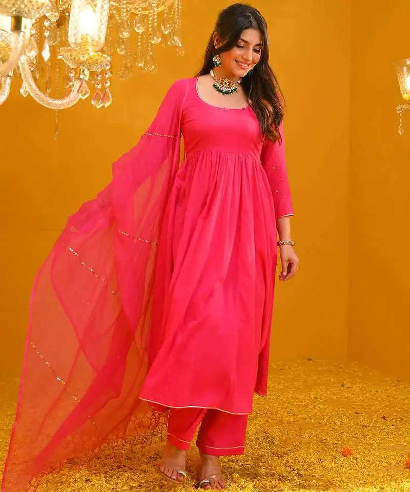 Stylish cotton suit set with dupatta ethnic wear festival wear dress