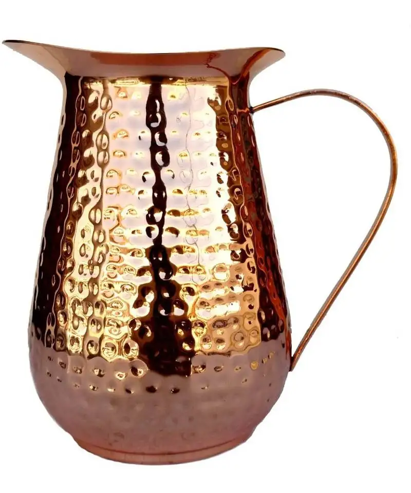 Pure copper hand hammered jug new heavy gauge pure solid hammered copper moscow mule water pitcher unique design