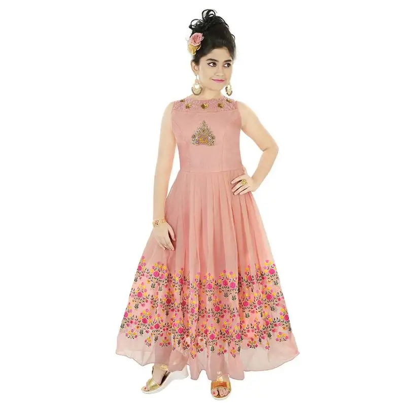 Pink embroidered and handwork gown