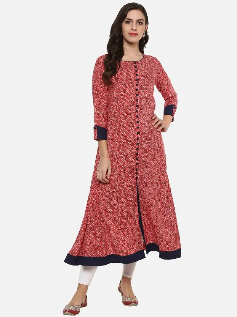 Designer printed women s rayon anarkali kurta