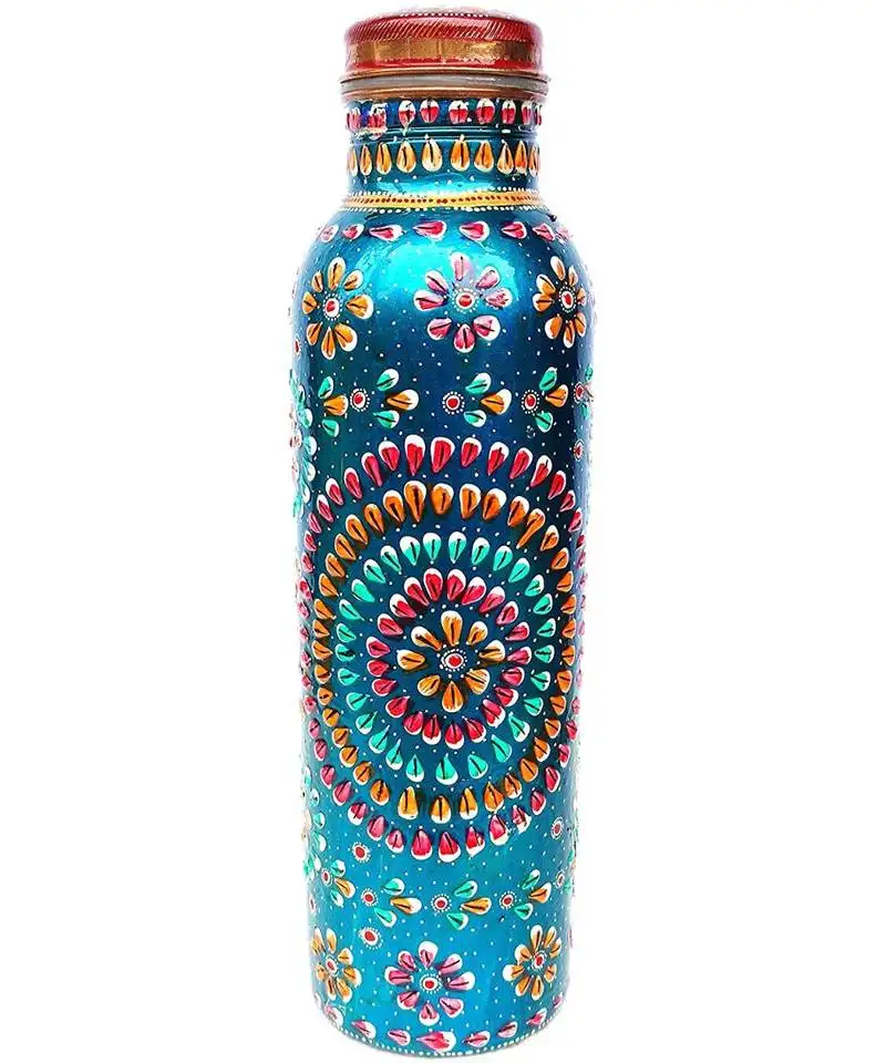 Pure copper bottle 900 ml hand painted