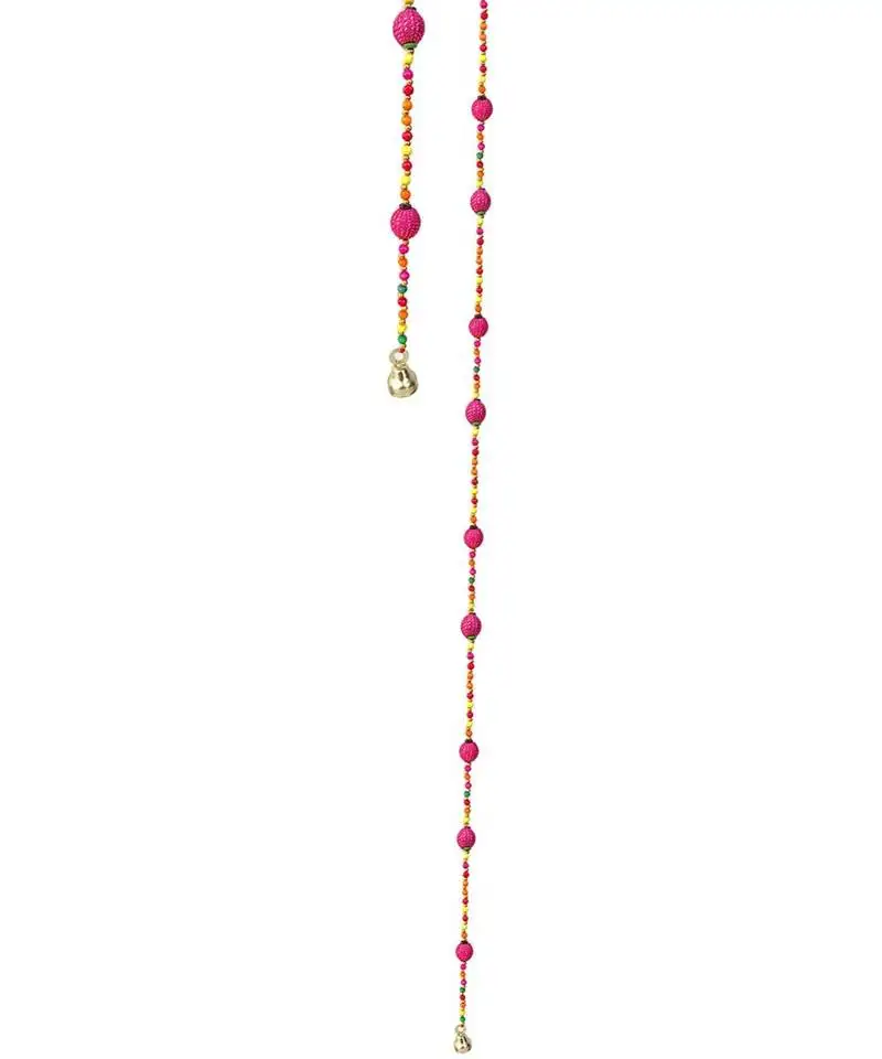 New string hanging layer with a bell wooden beads mixed color layer