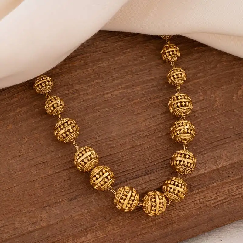 Antique balls necklace one gram gold
