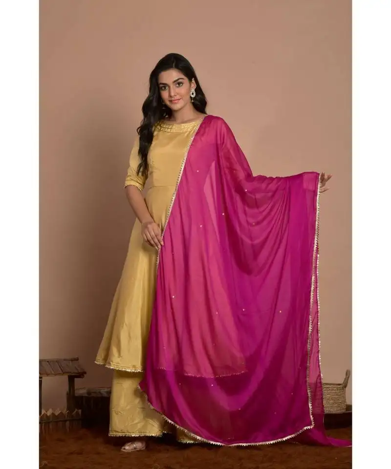 Golden flared kurta palazzo set with ma