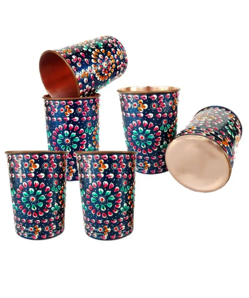 Pure copper glass hand painting art work outer side (6)