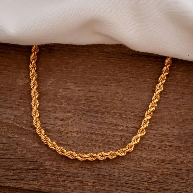 Rope chain 24" medium length one gram gold