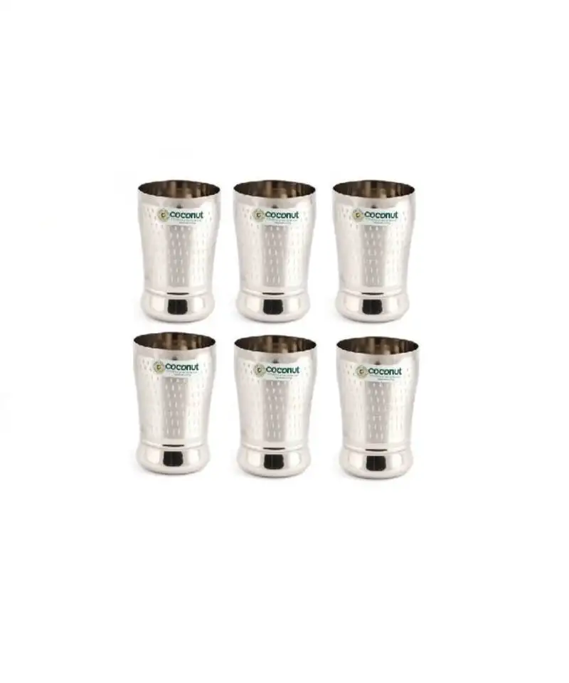 Coconut a23 shower breza water glass:: tumbler:: drinking glass - capacity -350ml- pack of 6
