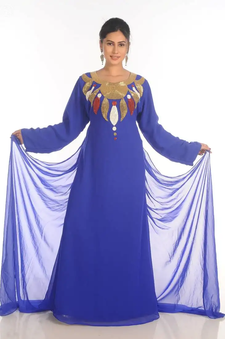 Popular modern kaftan farasha maxi zari work vary fancy abaya dress