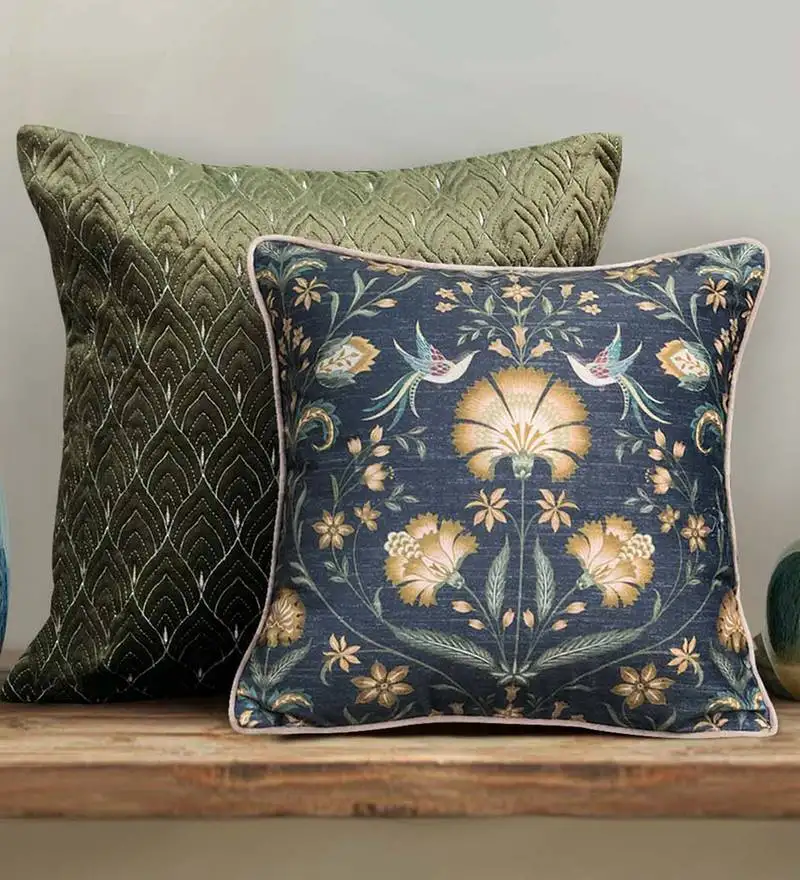 Rang bagh grey cushion cover 16x16 | modern luxury decorative pillow