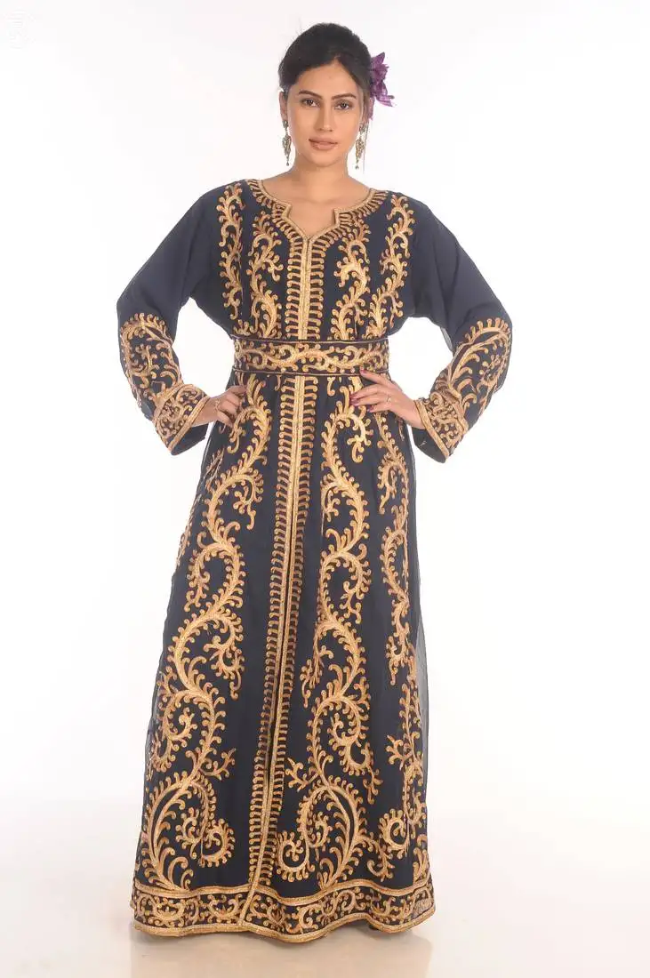 Fancy popular modern kaftan farasha maxi zari work vary fancy abaya dress