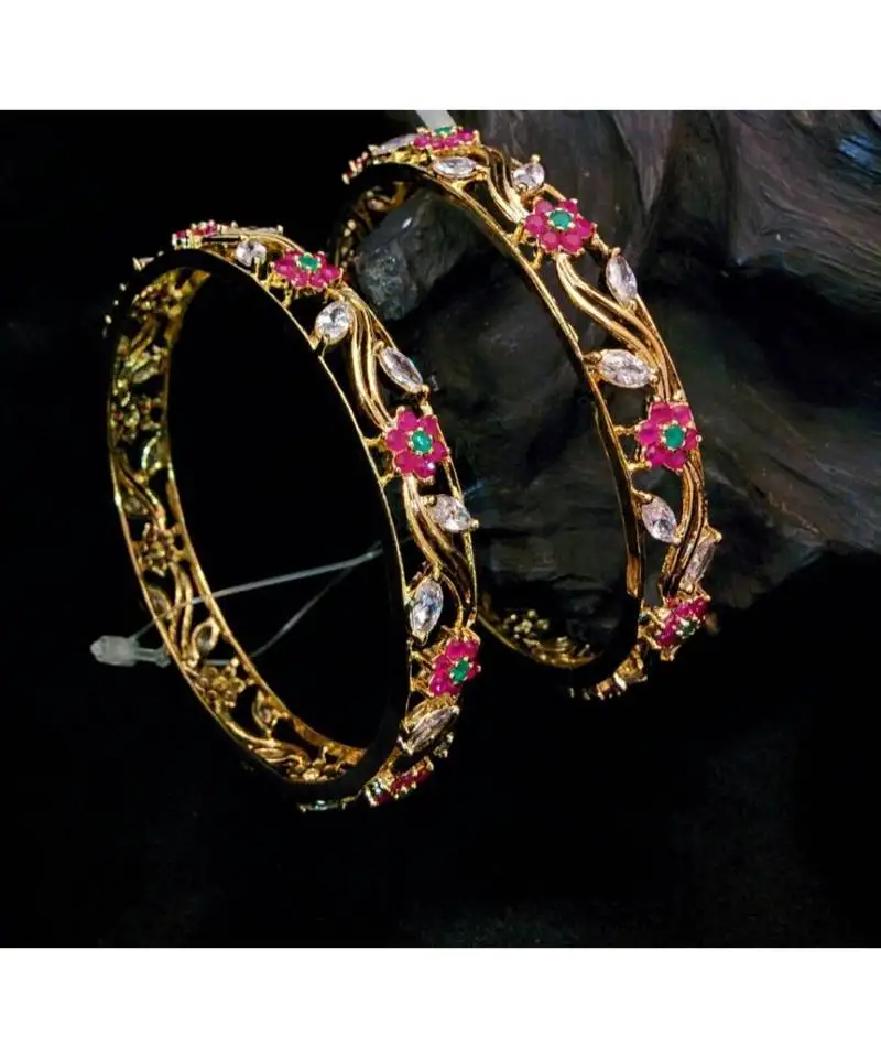 Zirconia stones multi colour bangles