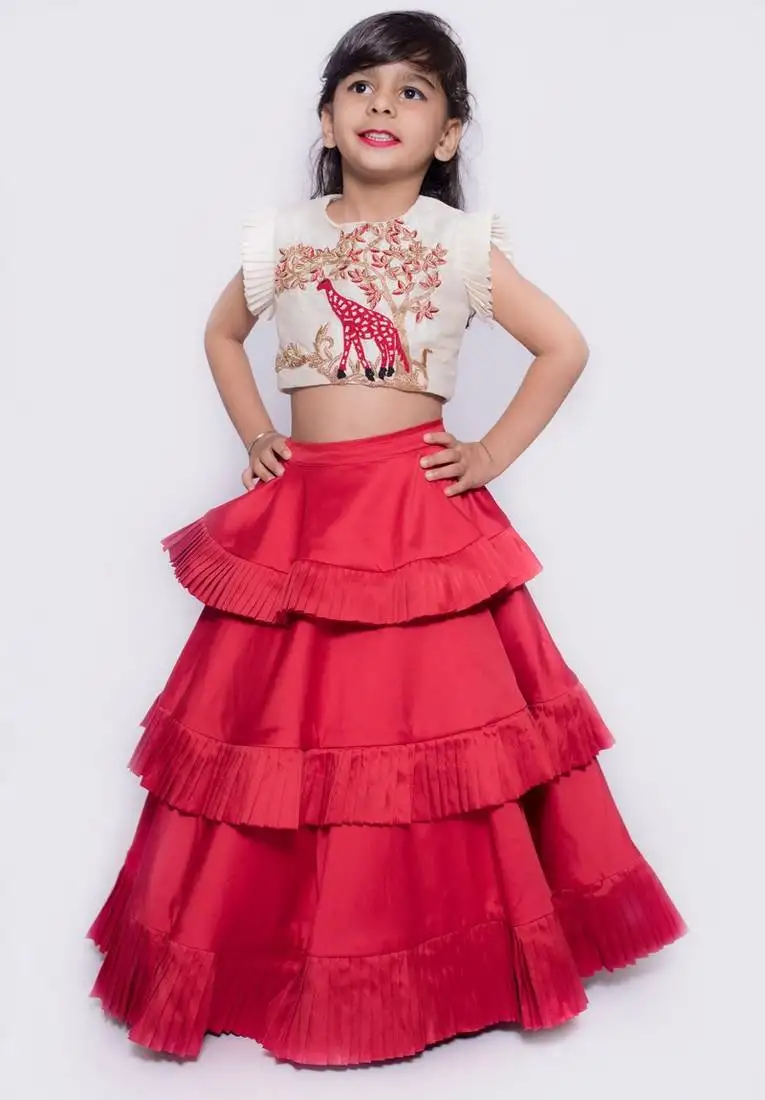 Giraffe embroidered lehnga