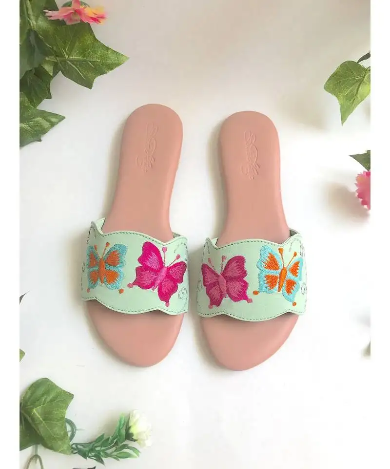 Sea green butterfly swirls