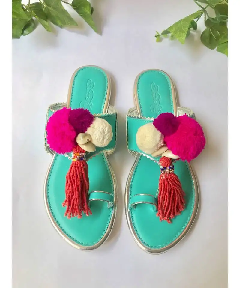 Boho turquoise kolhapuri