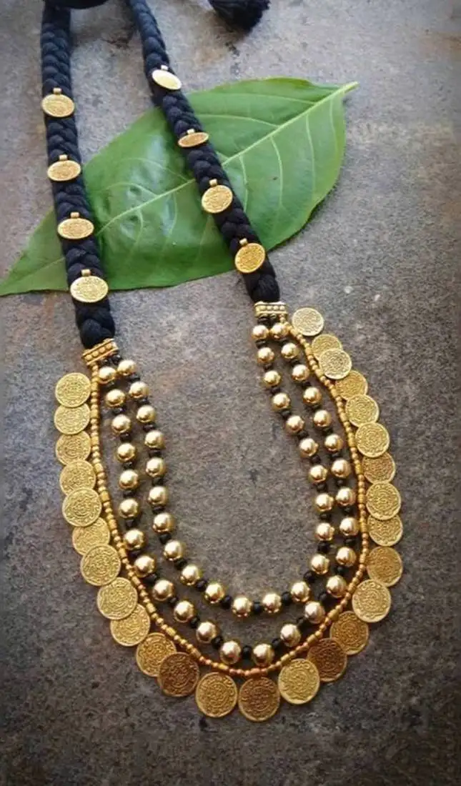 Oxidised metal silver necklace