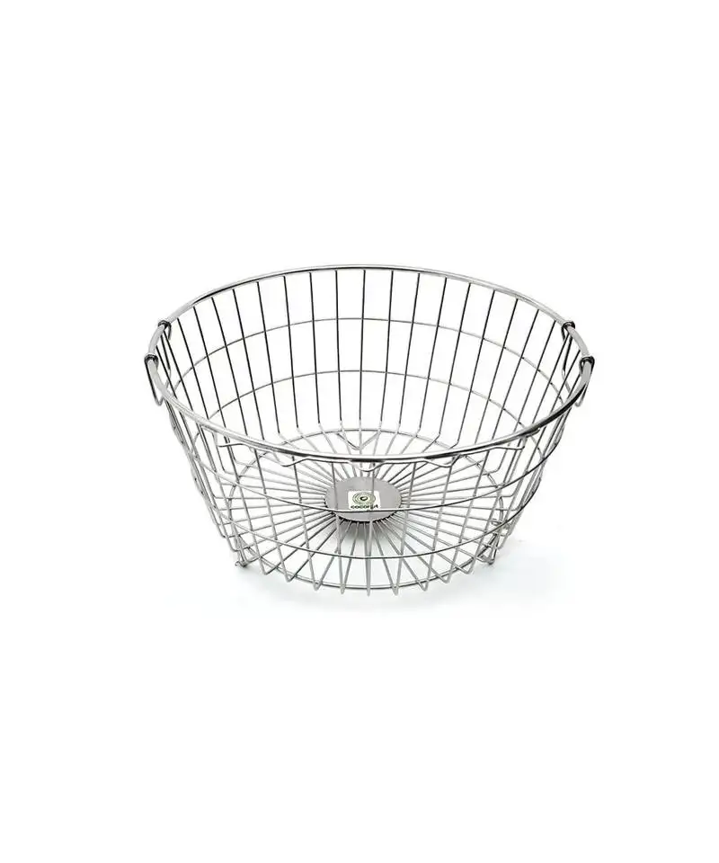 Kcl stainless steel round utensil draining basket::Kuda - 1 unit (w - 52cm x h - 24cm)