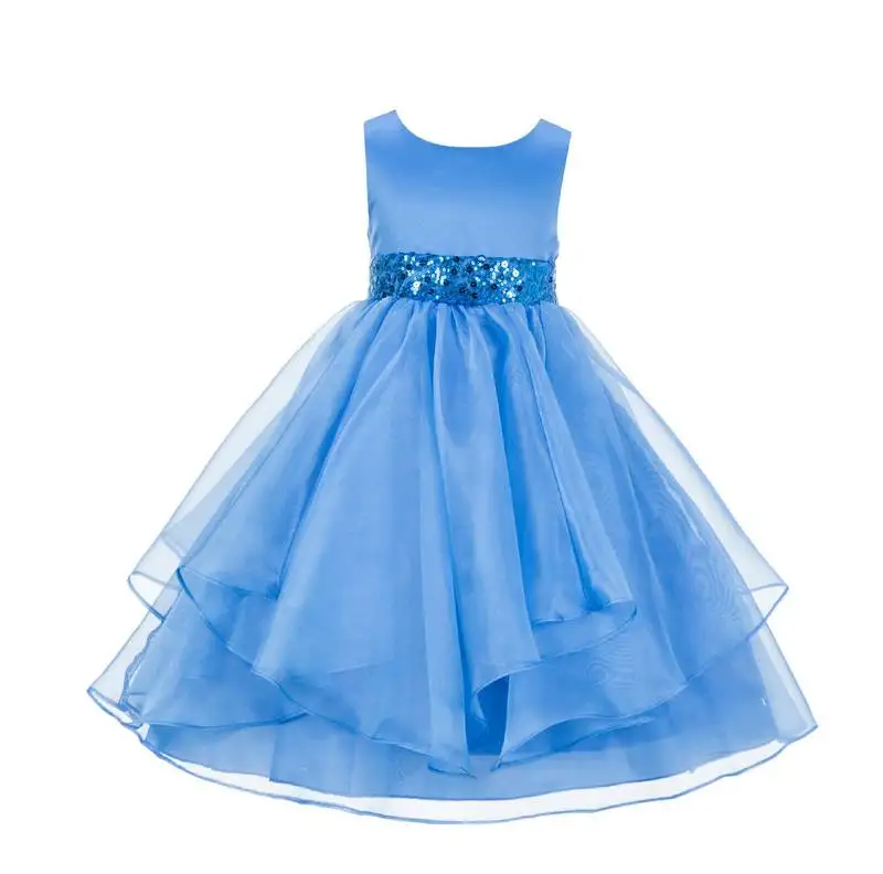 Multicolor plain polyester kids girl gowns