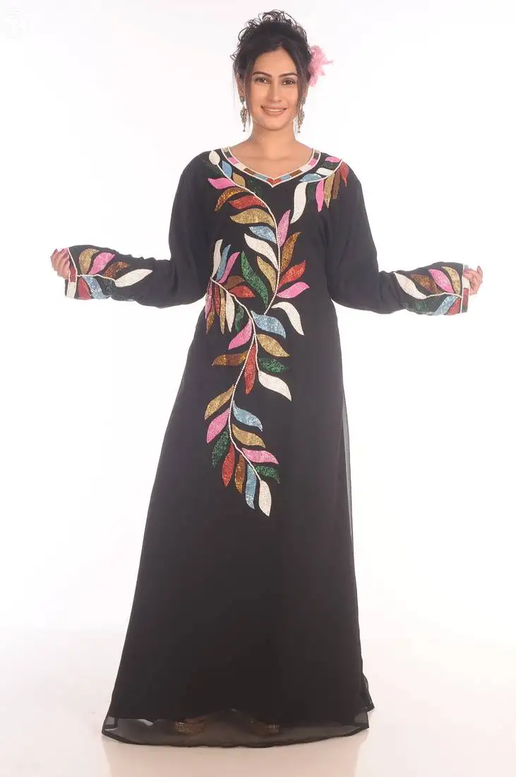 Royal ethnic maxi abaya moroccan islamic kaftan beach fancy modern floor length bell sleeve for women dress