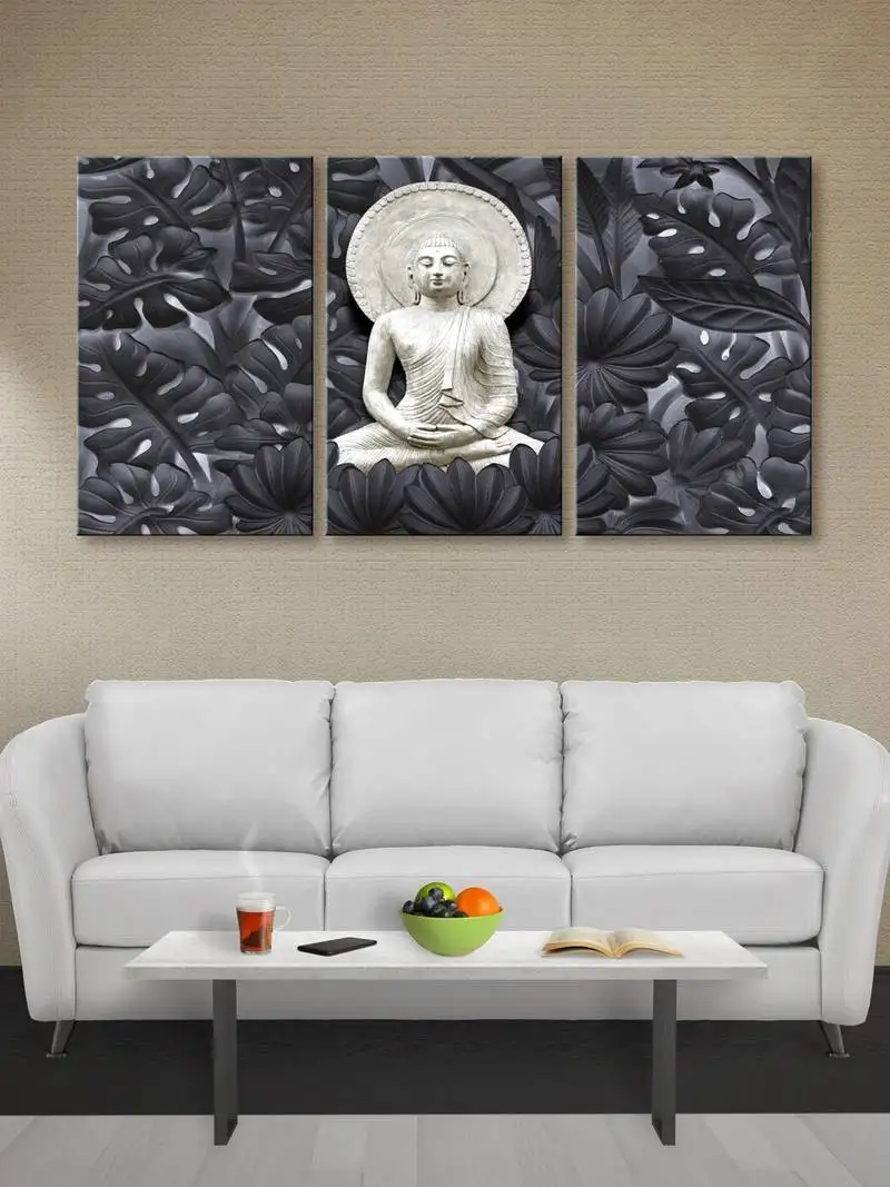 999store golden buddha meditating printed canvas painting