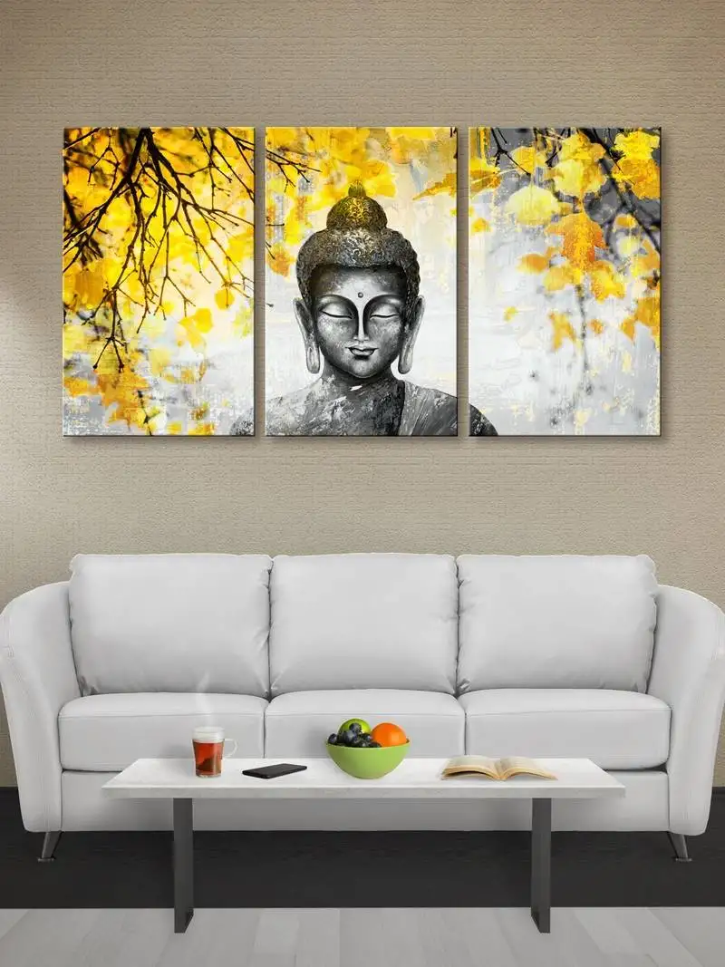 999store meditating dark buddha printed canvas painting
