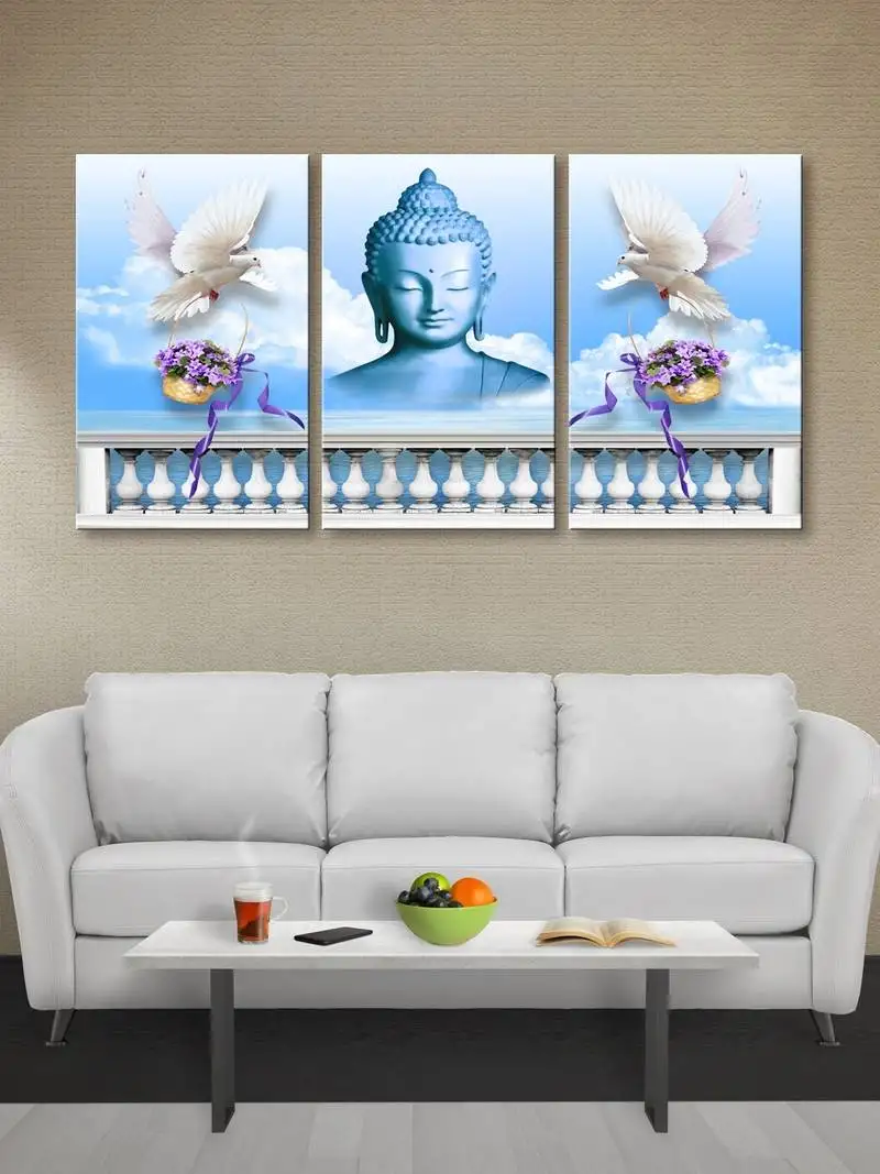 999store blue buddha printed canvas painting