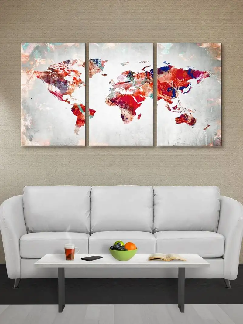 999store classical world map printed canvas painting