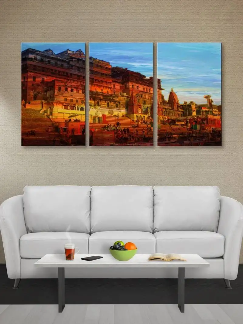 999store banaras ghat printed canvas painting