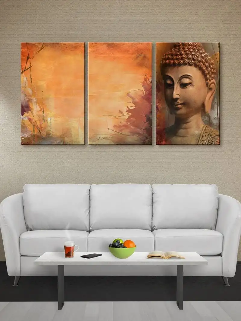 999store brown buddha printed canvas painting