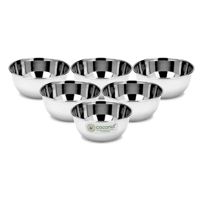 Coconut stainless steel cute bowl::Vati::Katori- c31 - set of 6- capacity each bowl 100ml