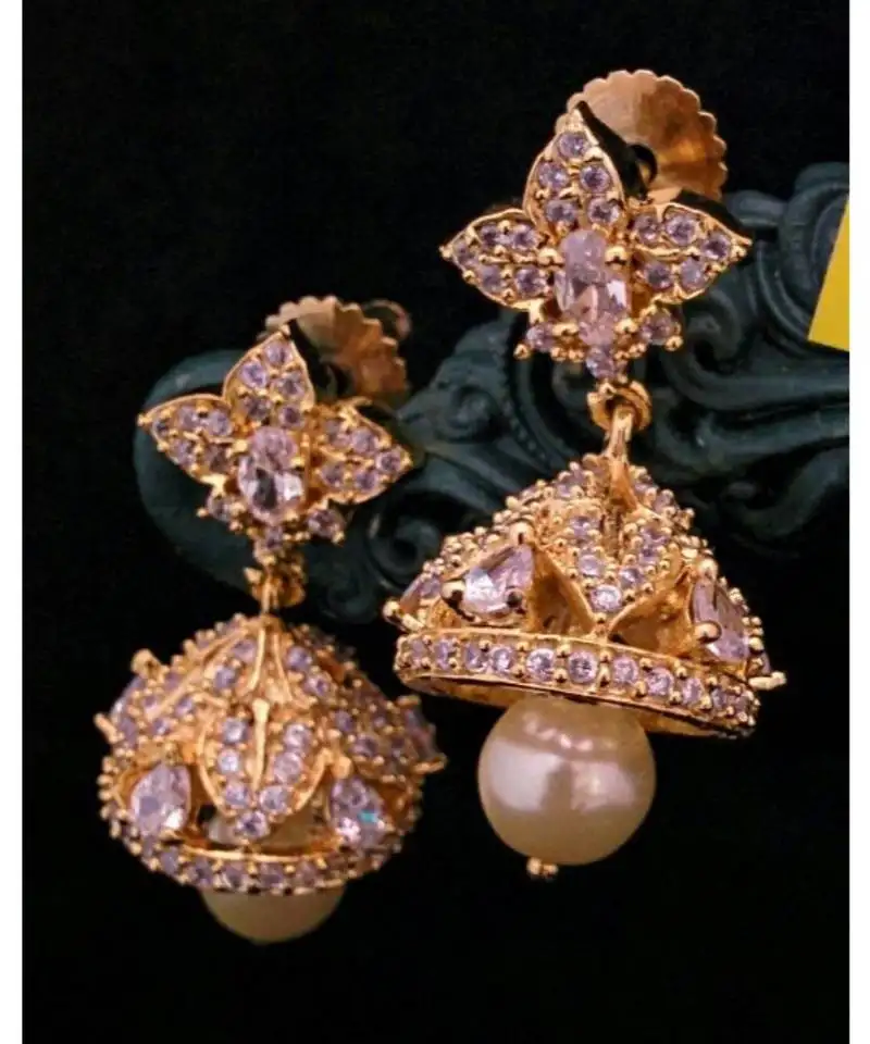 White colour jhumkas
