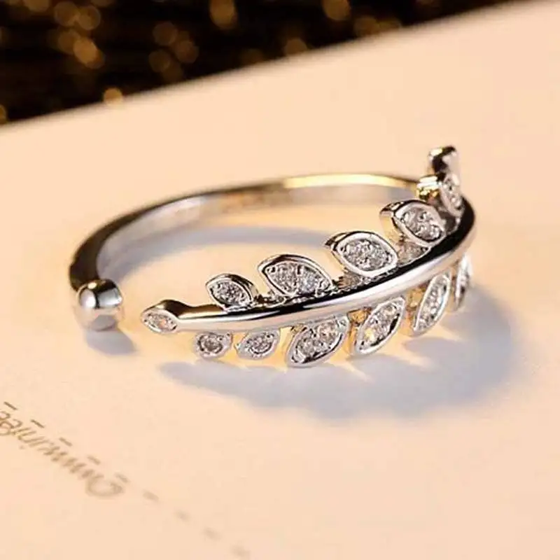 Valentine's special adjustable silver plated cz ring for women