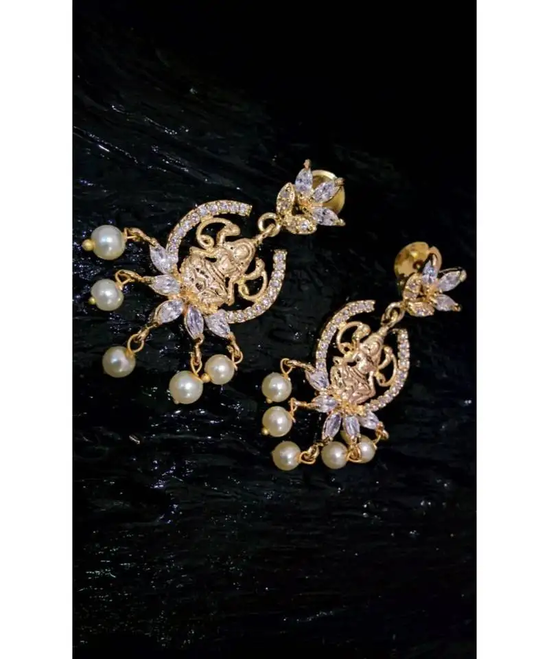 Georgeous gold plated laxmi dangler drops