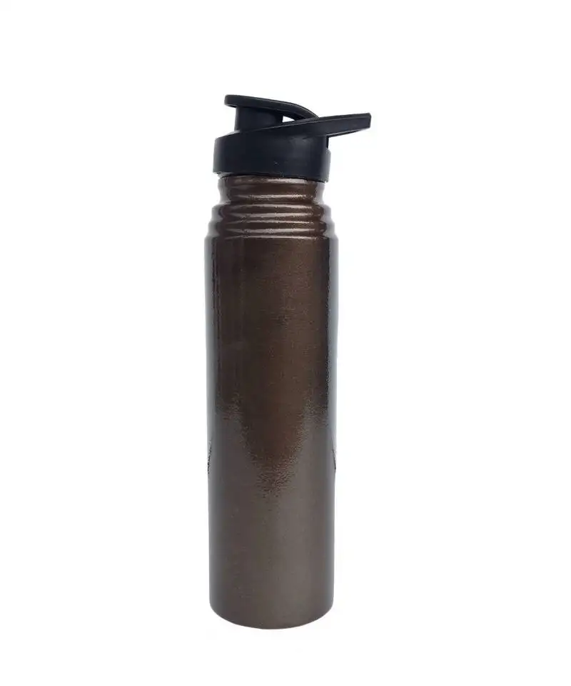 Pure copper black plastic lid water bottle 1000 ml capacity joint less plain bottle