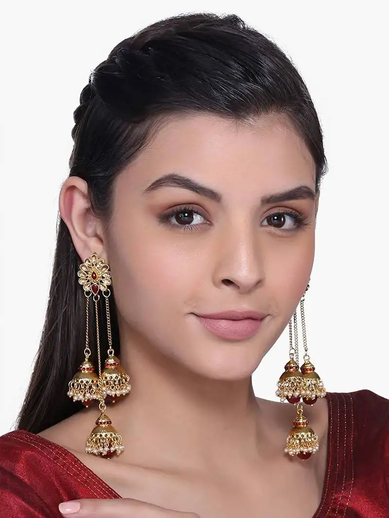 Pearl jhumki earrings for women