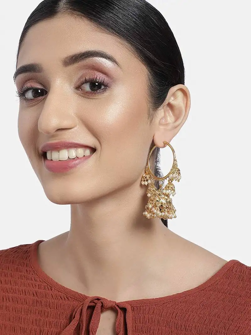 Pearl jhumki hoop earring for women