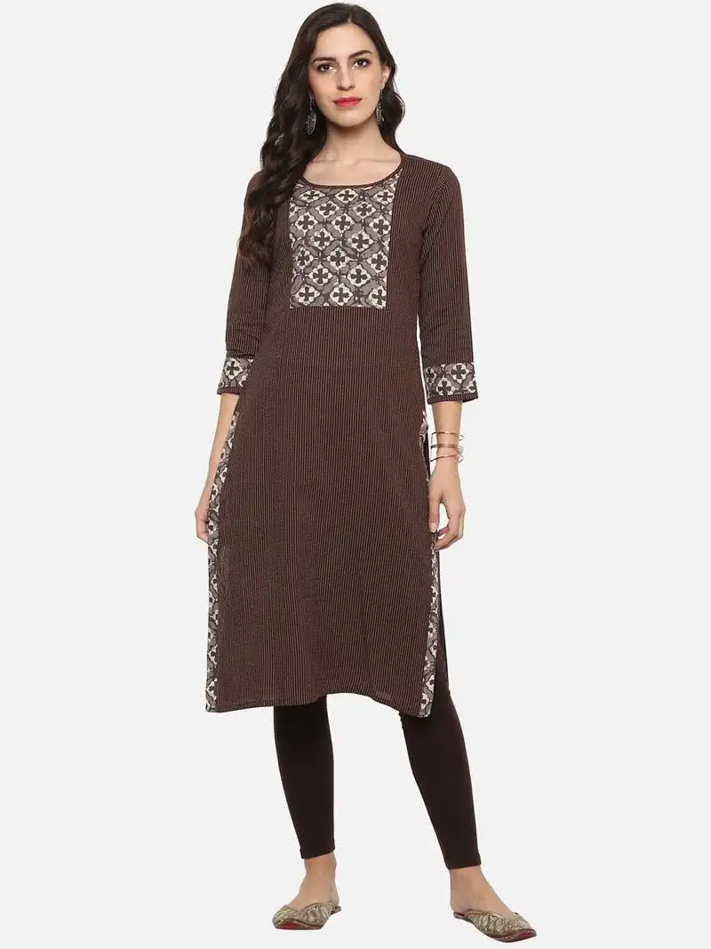 Women's cotton straight printed kurta