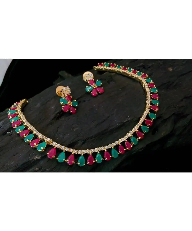 Multicolour agate necklace set