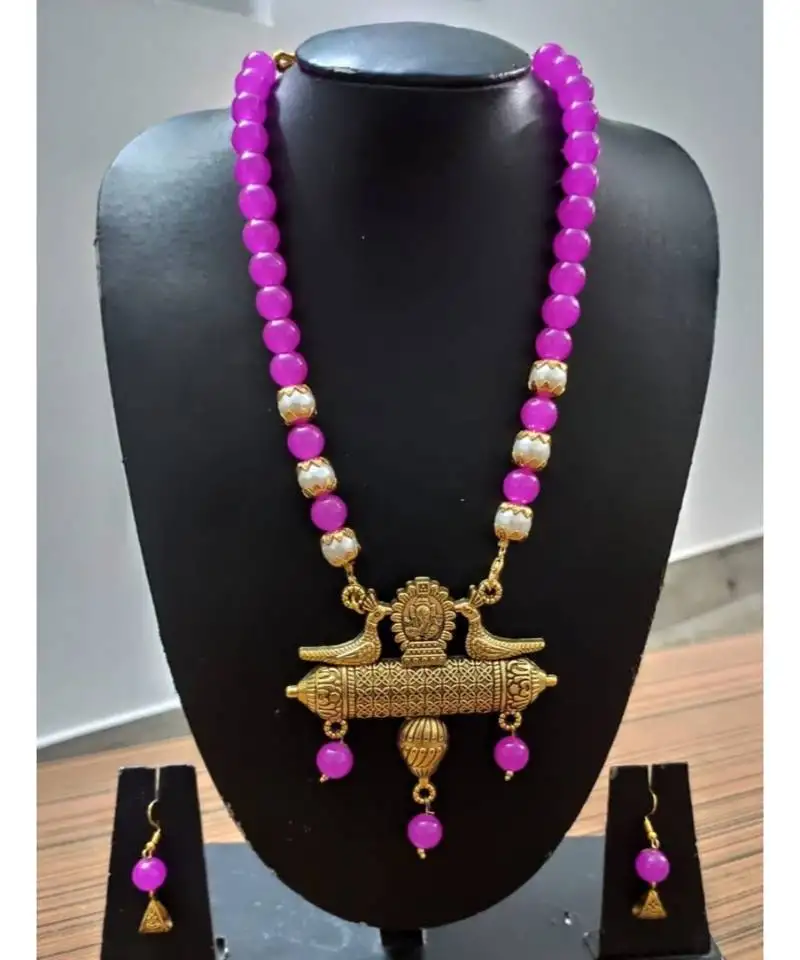Purple colour agate necklace set