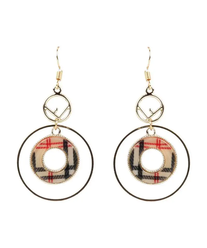 Gold plated multi-colour party wear drop earrings for women