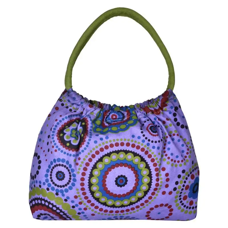Orb purple canvas shoulder bag