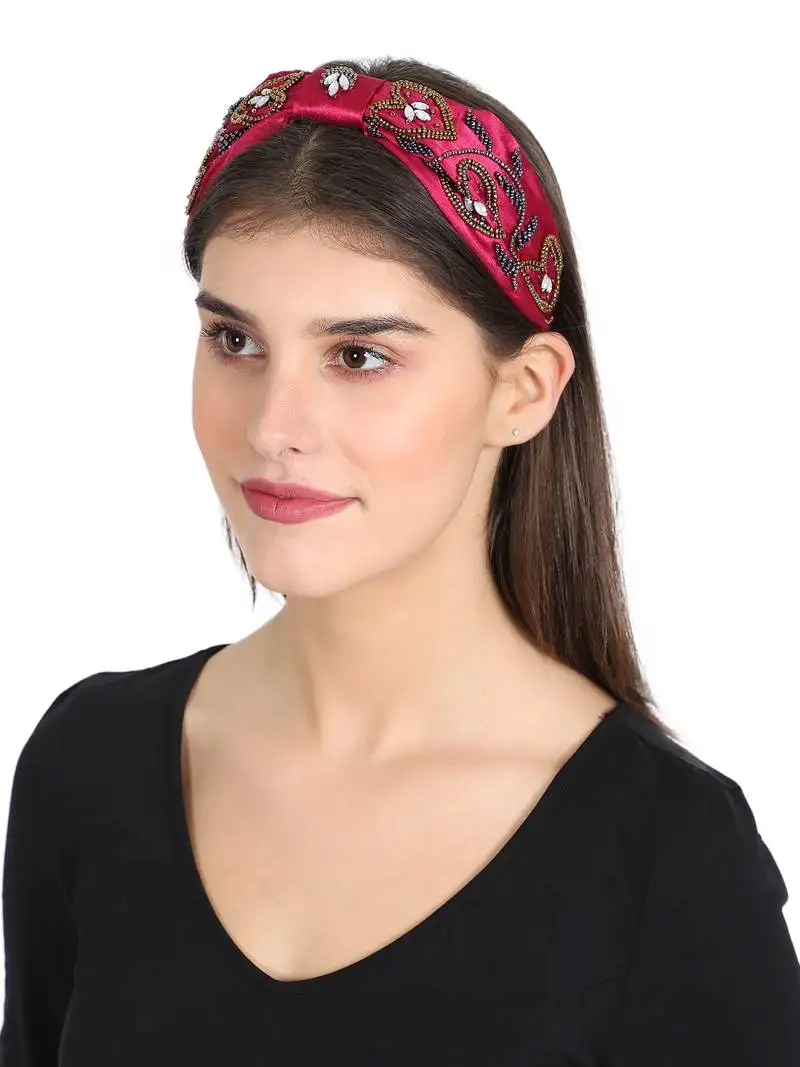 Majenta::Multi faux silk floral embellished hairband