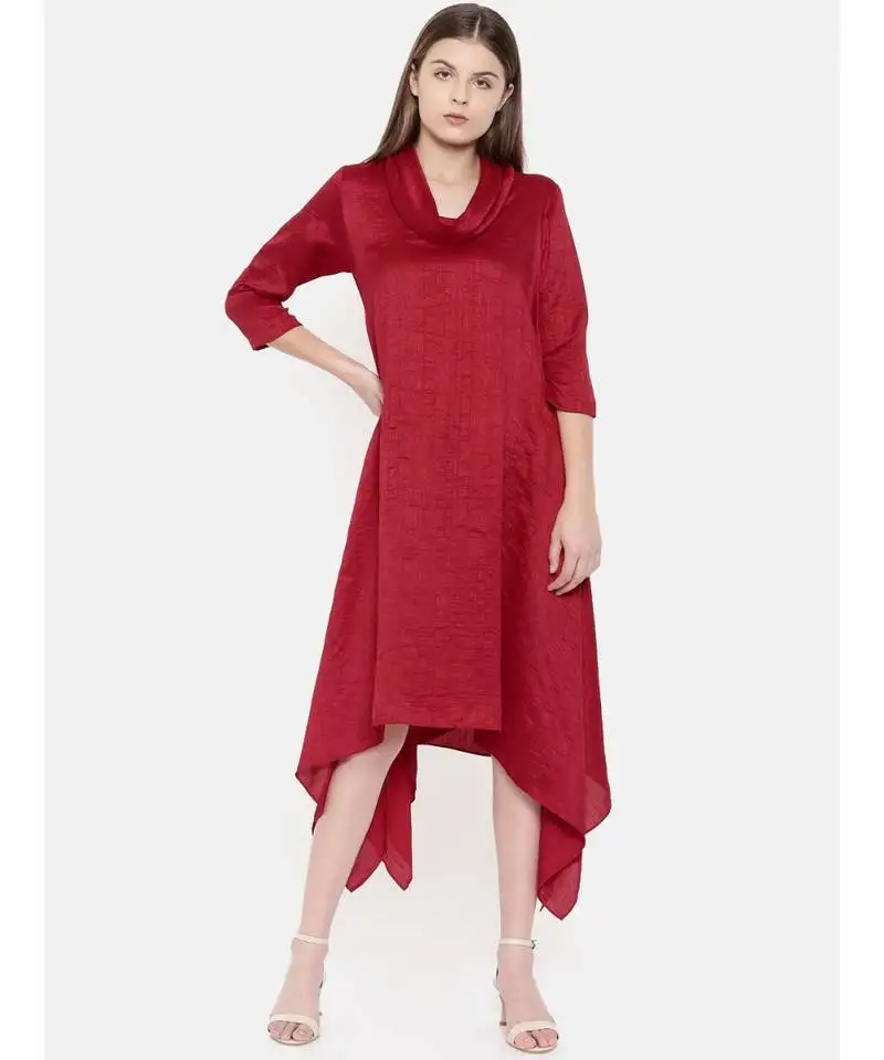 Mayank modi red cowl neck dress