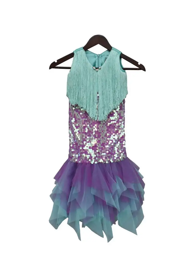Aqua purple mermaid dress for girls