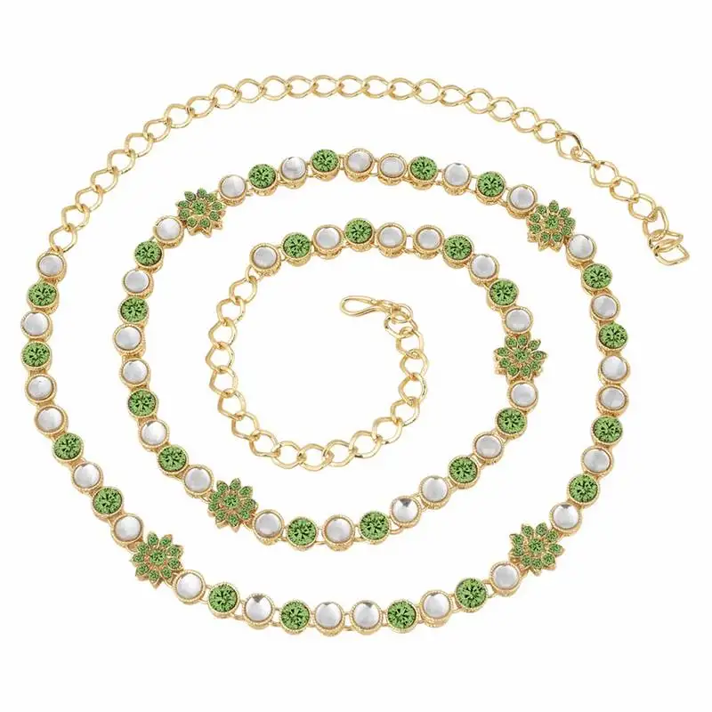 Traditional gold plated kundan & stone studded kamarband for women