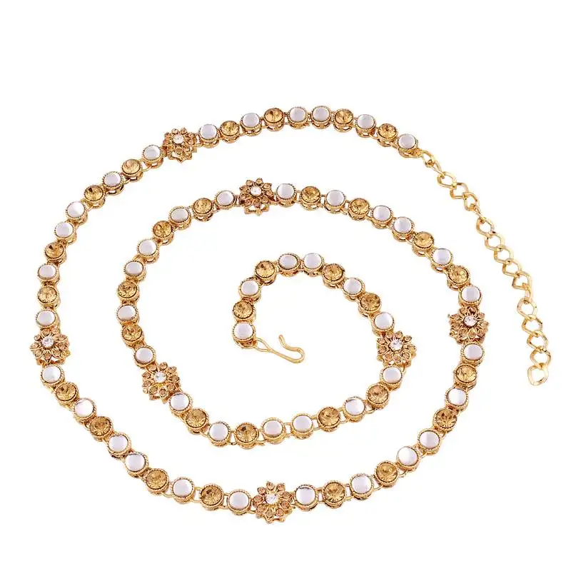 Traditional gold plated kundan & stone studded kamarband for women b017