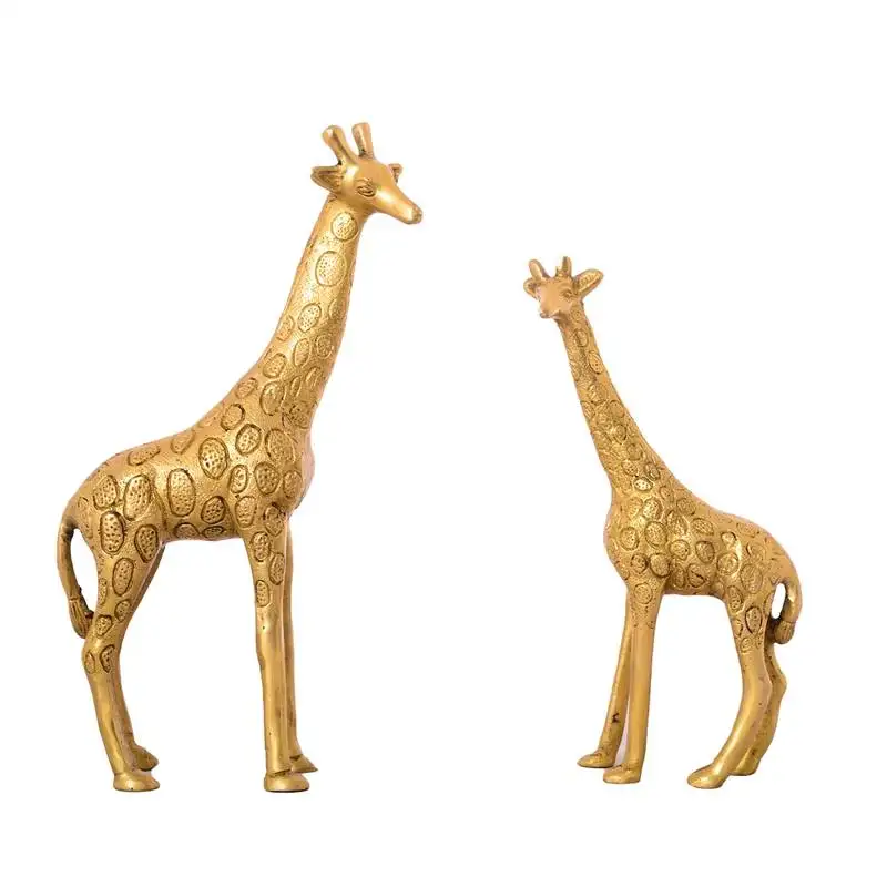 Decorative brass giraffe pair