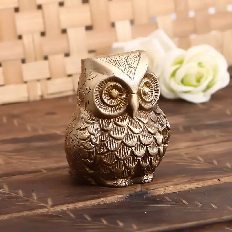 Brass decorative owl showpiece