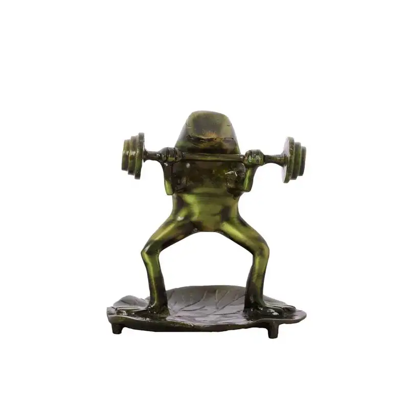 Decorative brass bodybuilder frog