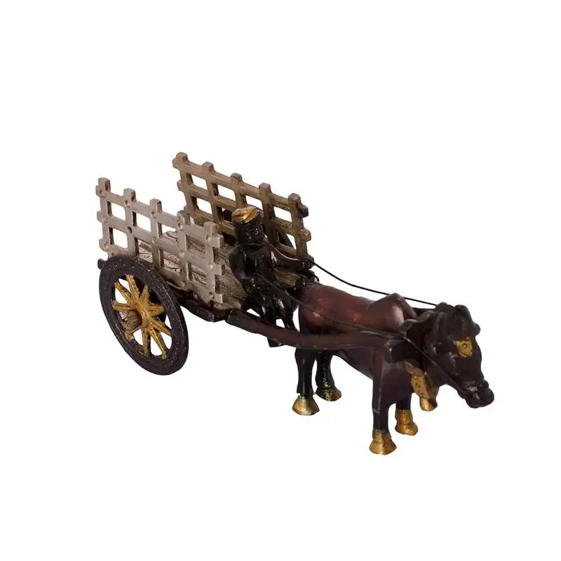 Brass antique finish open bullock cart